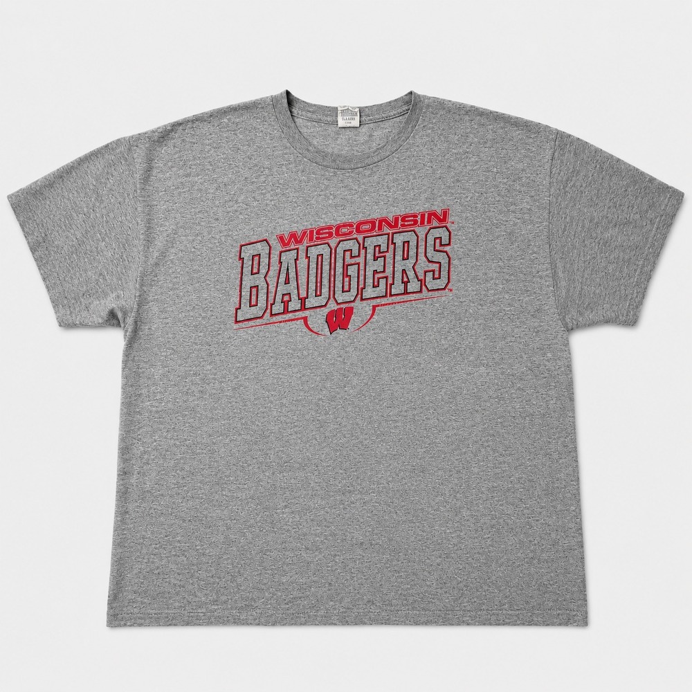 Wisconsin Badgers Shirt Mens 2XL Gray NCAA College Football Graphic Tee